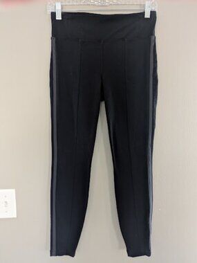 Athleta Metro Side Stripe Leggings Womens Activewear Black Size Small